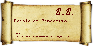Breslauer Benedetta névjegykártya